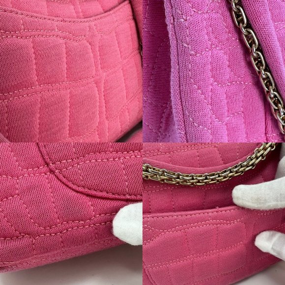 CHANEL Pink Jersey Crocodile Embossed Reissue 2.55 Classic 227 Flap Bag - Picture 10 of 13